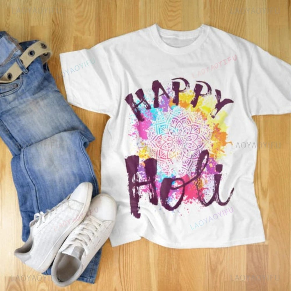 Happy Holi T-shirt For Couples