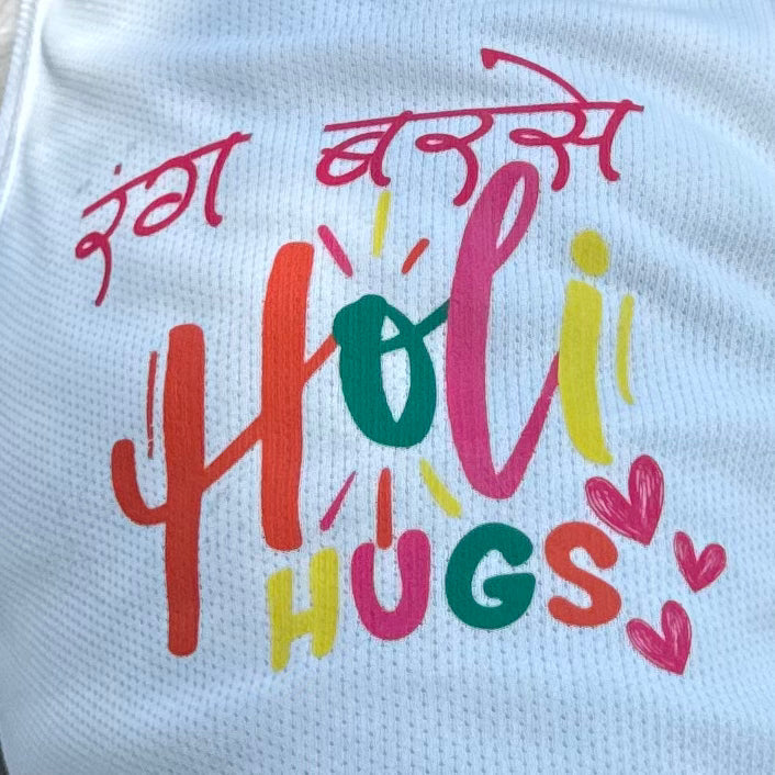 Pawgy Pets "Rang Barse Holi Hugs” T-shirt for Dogs and Cats