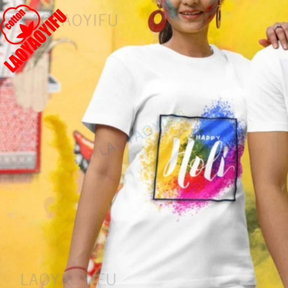 Happy Holi T-shirt For Couples