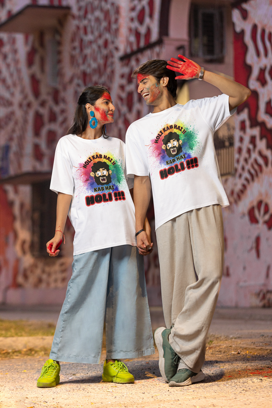 Unisex Holi T-Shirt - Pushpa Let's Play Holi